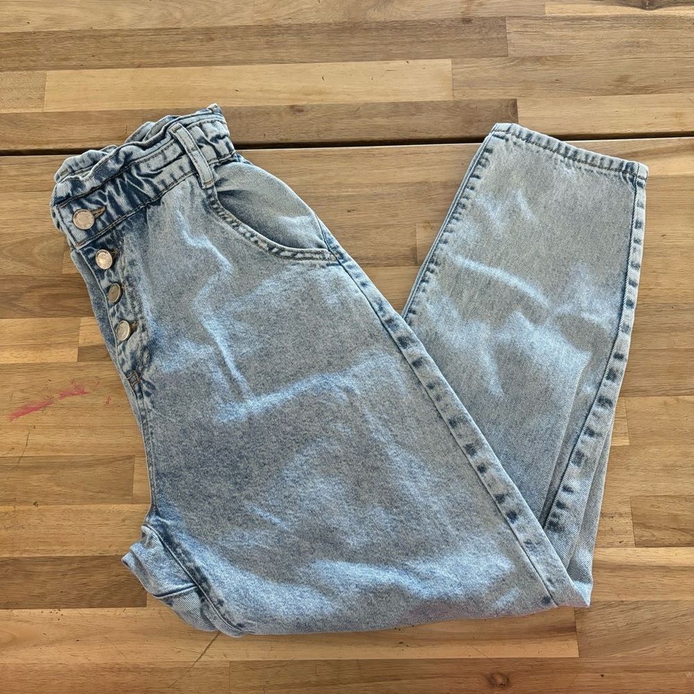 Zara Acid Wash Paperbag Jeans 4